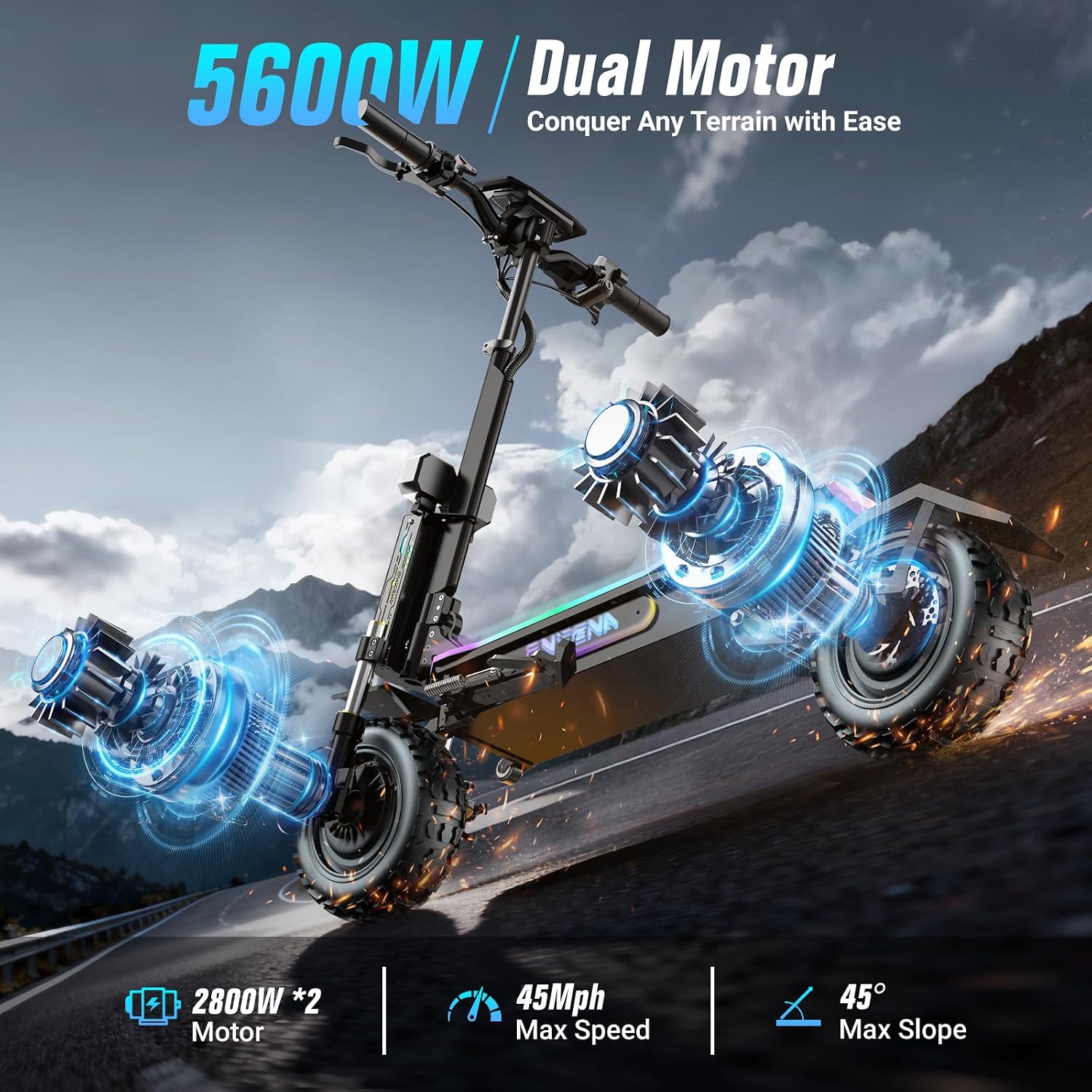 60V 5600W Dual Motor Electric Scooter - Электросамокаты для взрослых - 5600 Вт,