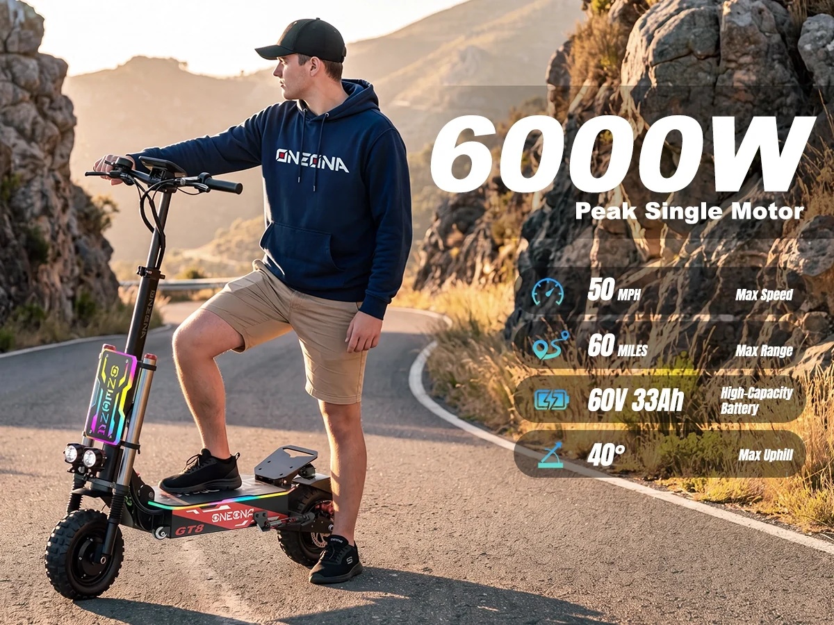 60V 5600W Dual Motor Electric Scooter - Электросамокат ONECNA NEW GT8PRO для взрослых,