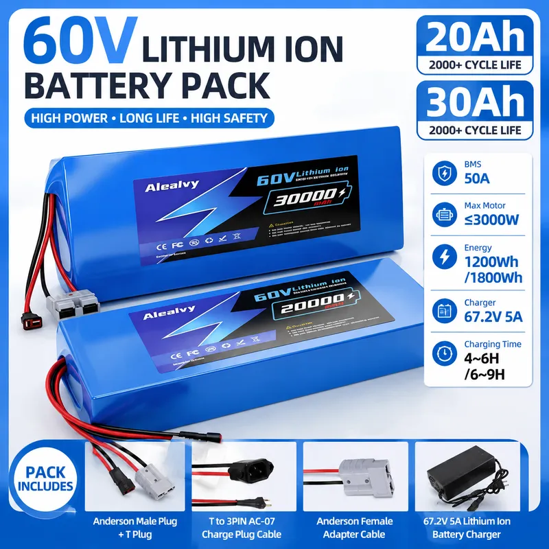 60V 30Ah Electric Scooter Battery - Аккумуляторный блок Aleaivy 60В 20Ач 30Ач